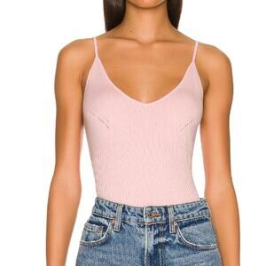 One Grey Day Women's Soft Pink Ribbed Ellis Cami Top Size XS